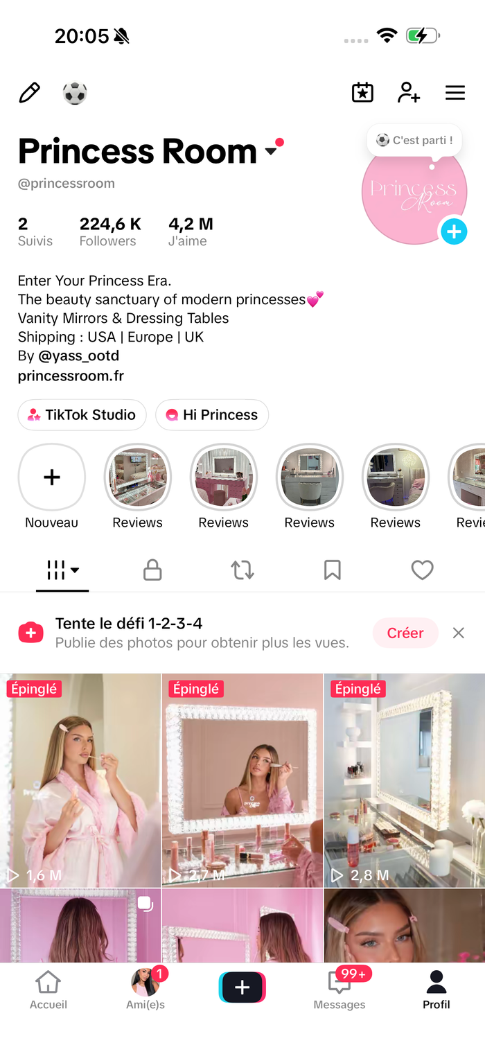 Profil Instagram Princess Room